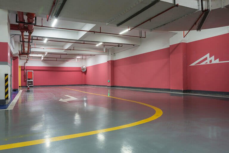 Parking garage underground interior