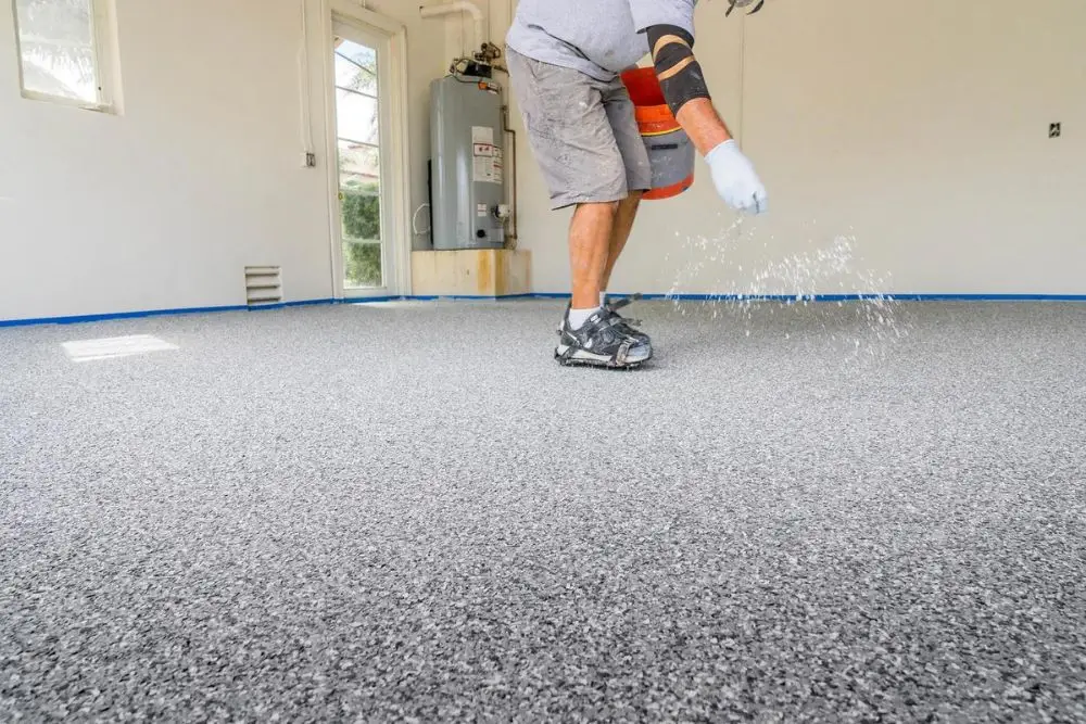 Polyaspartic Floor Coating in Woodland Park