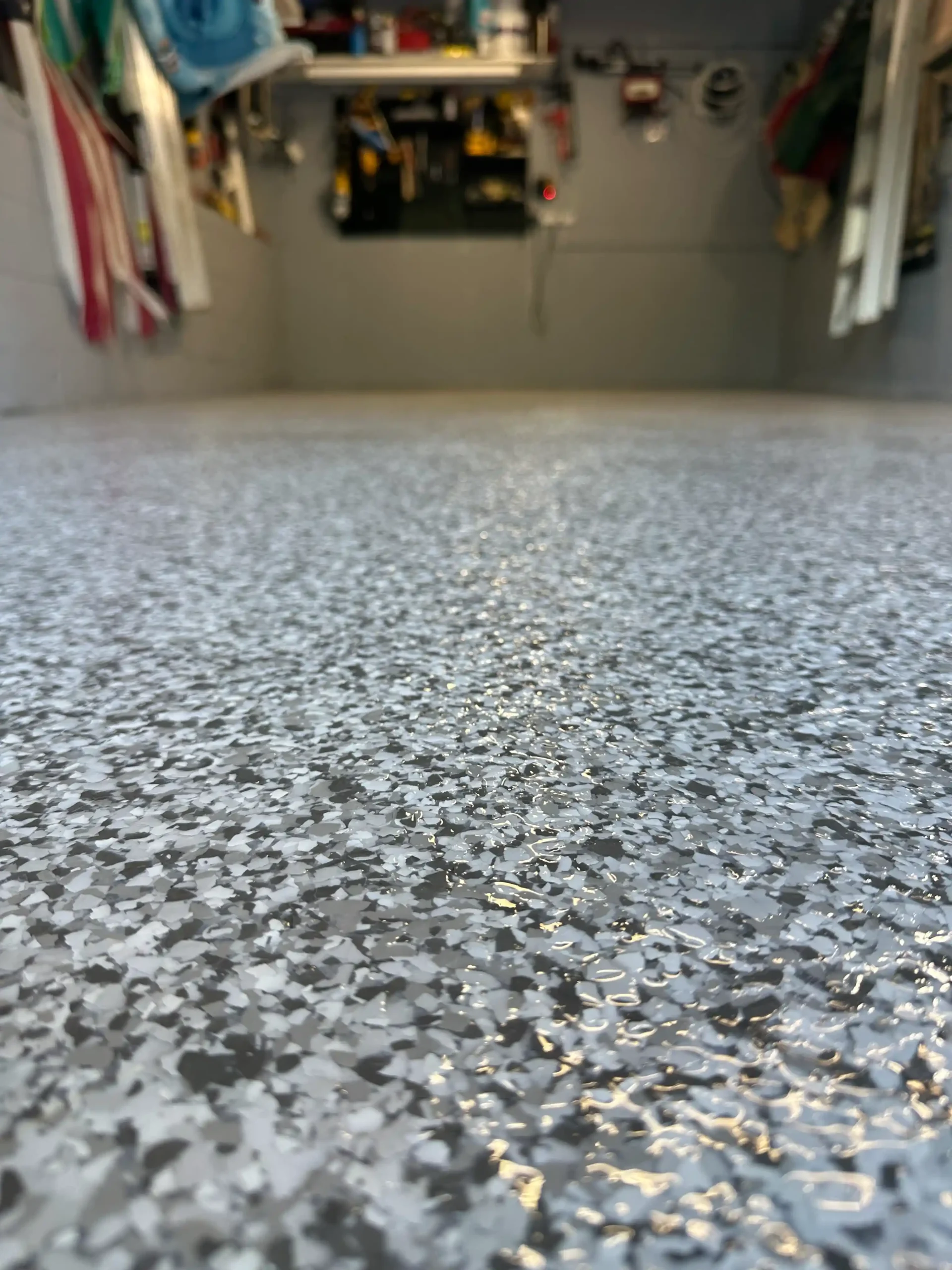 Concrete floor after flake epoxy