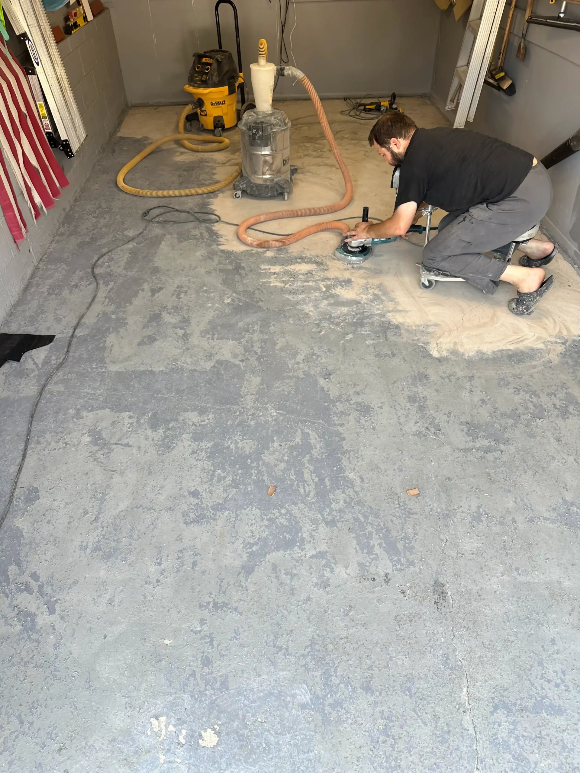 Concrete floor before flake epoxy