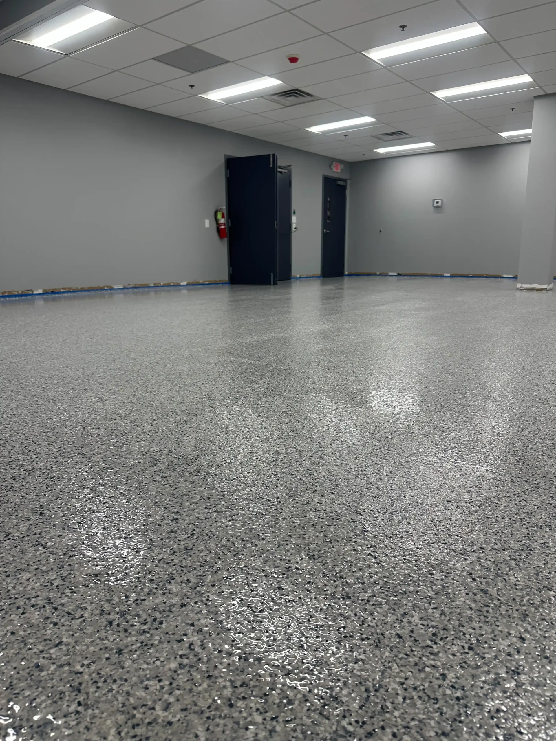Residential floor after epoxy flooring