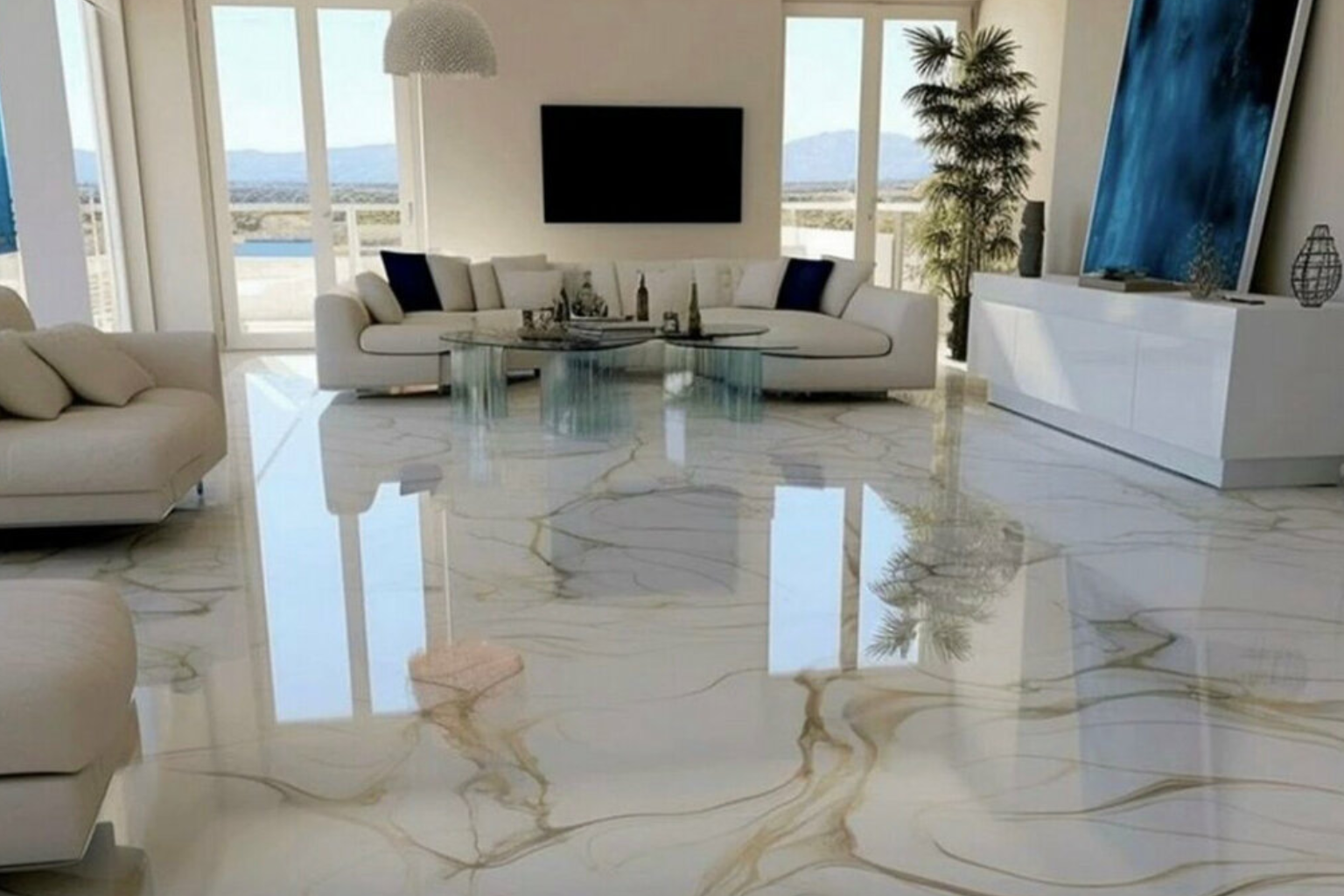 The Installation Process of the Living Room Epoxy Floor