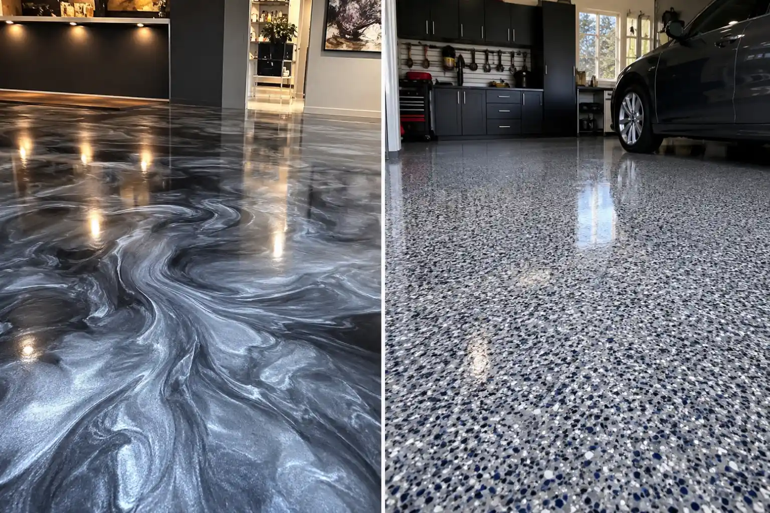 Metallic Epoxy vs Flake Epoxy Flooring